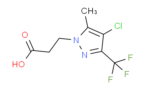 CAS No. 1001518-84-8, 3-(4-Chloro-5-methyl-3-(trifluoromethyl)-1H-pyrazol-1-yl)propanoic acid
