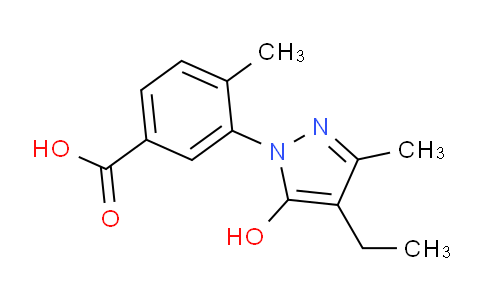 CAS No. 1015844-33-3, 3-(4-Ethyl-5-hydroxy-3-methyl-1H-pyrazol-1-yl)-4-methylbenzoic acid