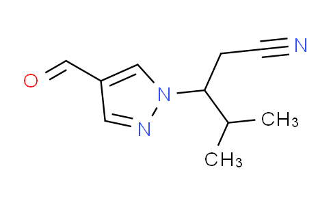 CAS No. 1956382-22-1, 3-(4-Formyl-1H-pyrazol-1-yl)-4-methylpentanenitrile