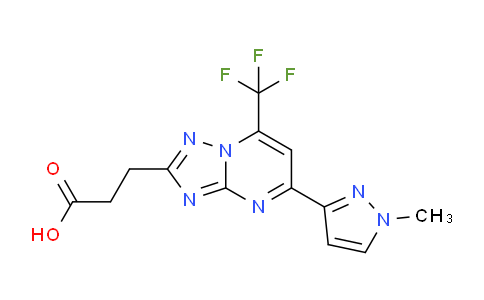 CAS No. 1174884-97-9, 3-(5-(1-Methyl-1H-pyrazol-3-yl)-7-(trifluoromethyl)-[1,2,4]triazolo[1,5-a]pyrimidin-2-yl)propanoic acid