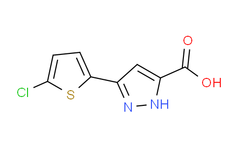 CAS No. 1188375-25-8, 3-(5-Chlorothiophen-2-yl)-1H-pyrazole-5-carboxylic acid