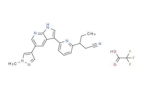 CAS No. 1956365-71-1, 3-(6-(5-(1-Methyl-1H-pyrazol-4-yl)-1H-pyrrolo[2,3-b]pyridin-3-yl)pyridin-2-yl)pentanenitrile 2,2,2-trifluoroacetate