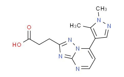CAS No. 1172804-91-9, 3-(7-(1,5-Dimethyl-1H-pyrazol-4-yl)-[1,2,4]triazolo[1,5-a]pyrimidin-2-yl)propanoic acid