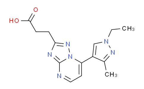 CAS No. 1172048-86-0, 3-(7-(1-Ethyl-3-methyl-1H-pyrazol-4-yl)-[1,2,4]triazolo[1,5-a]pyrimidin-2-yl)propanoic acid
