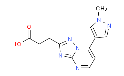 CAS No. 1170616-38-2, 3-(7-(1-Methyl-1H-pyrazol-4-yl)-[1,2,4]triazolo[1,5-a]pyrimidin-2-yl)propanoic acid