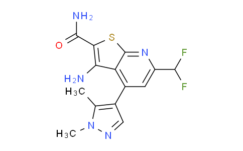 CAS No. 1005699-94-4, 3-Amino-6-(difluoromethyl)-4-(1,5-dimethyl-1H-pyrazol-4-yl)thieno[2,3-b]pyridine-2-carboxamide