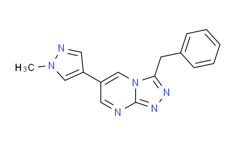 CAS No. 1231943-11-5, 3-Benzyl-6-(1-methyl-1H-pyrazol-4-yl)-[1,2,4]triazolo[4,3-a]pyrimidine