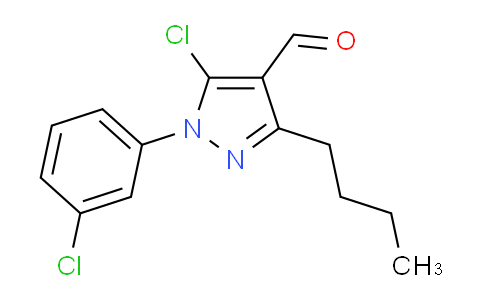 CAS No. 1354918-76-5, 3-Butyl-5-chloro-1-(3-chlorophenyl)-1H-pyrazole-4-carbaldehyde
