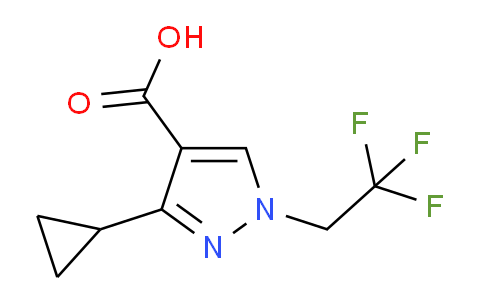 CAS No. 1006486-60-7, 3-Cyclopropyl-1-(2,2,2-trifluoroethyl)-1H-pyrazole-4-carboxylic acid