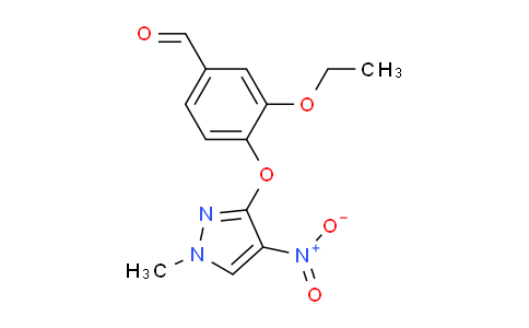 CAS No. 1429417-51-5, 3-Ethoxy-4-((1-methyl-4-nitro-1H-pyrazol-3-yl)oxy)benzaldehyde