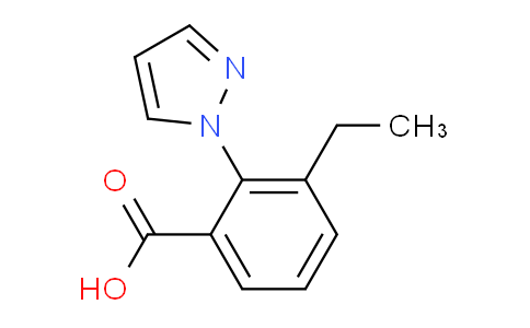 CAS No. 1214622-55-5, 3-Ethyl-2-(1H-pyrazol-1-yl)benzoic acid