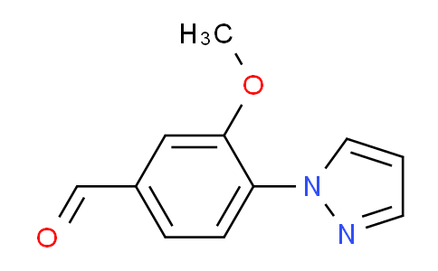 CAS No. 433920-87-7, 3-Methoxy-4-(1H-pyrazol-1-yl)benzaldehyde