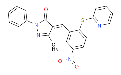 CAS No. 1024724-31-9, 3-Methyl-4-(5-nitro-2-(pyridin-2-ylthio)benzylidene)-1-Phenyl-1H-pyrazol-5(4H)-one