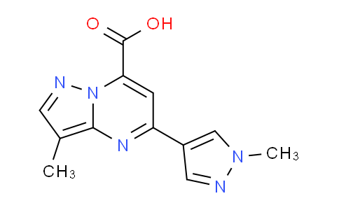 CAS No. 1443279-27-3, 3-Methyl-5-(1-methyl-1H-pyrazol-4-yl)pyrazolo[1,5-a]pyrimidine-7-carboxylic acid