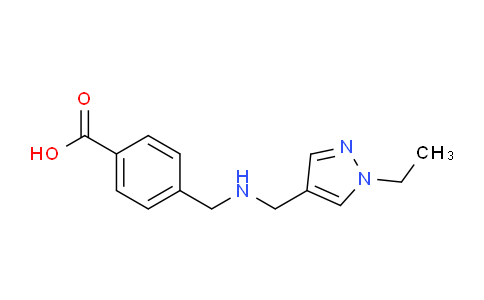 CAS No. 1006963-04-7, 4-((((1-Ethyl-1H-pyrazol-4-yl)methyl)amino)methyl)benzoic acid