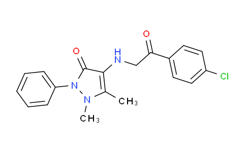 CAS No. 55837-26-8, 4-((2-(4-Chlorophenyl)-2-oxoethyl)amino)-1,5-dimethyl-2-phenyl-1H-pyrazol-3(2H)-one