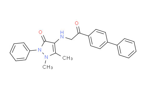 CAS No. 56039-11-3, 4-((2-([1,1'-Biphenyl]-4-yl)-2-oxoethyl)amino)-1,5-dimethyl-2-phenyl-1H-pyrazol-3(2H)-one