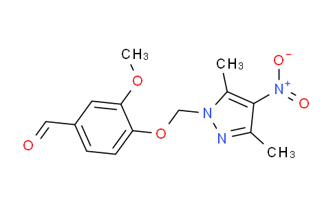 CAS No. 1005612-25-8, 4-((3,5-Dimethyl-4-nitro-1H-pyrazol-1-yl)methoxy)-3-methoxybenzaldehyde