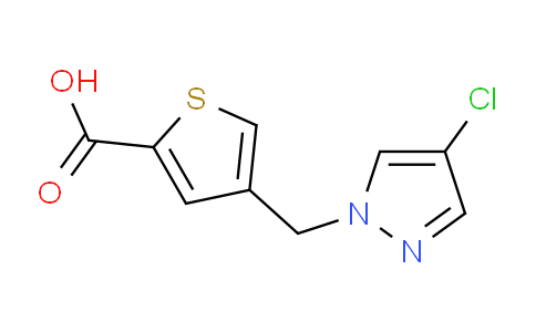 CAS No. 1006485-93-3, 4-((4-Chloro-1H-pyrazol-1-yl)methyl)thiophene-2-carboxylic acid