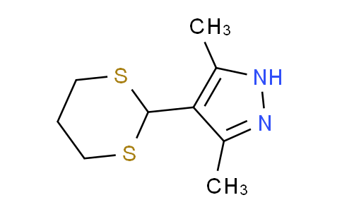 CAS No. 201008-65-3, 4-(1,3-Dithian-2-yl)-3,5-dimethyl-1H-pyrazole