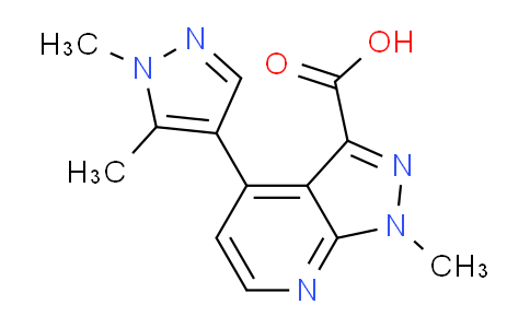 CAS No. 1354704-95-2, 4-(1,5-Dimethyl-1H-pyrazol-4-yl)-1-methyl-1H-pyrazolo[3,4-b]pyridine-3-carboxylic acid