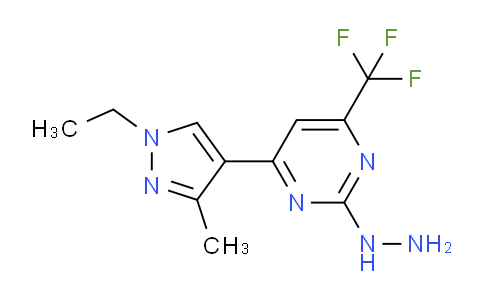 CAS No. 925580-06-9, 4-(1-Ethyl-3-methyl-1H-pyrazol-4-yl)-2-hydrazinyl-6-(trifluoromethyl)pyrimidine