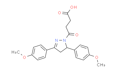 CAS No. 337482-89-0, 4-(3,5-Bis(4-methoxyphenyl)-4,5-dihydro-1H-pyrazol-1-yl)-4-oxobutanoic acid