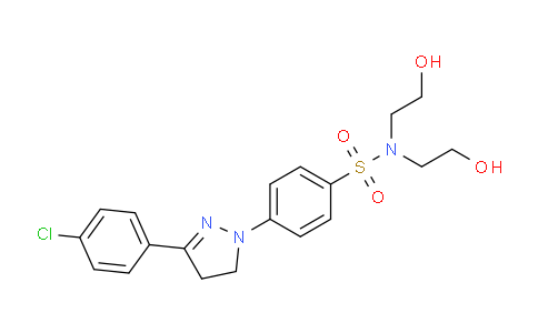 CAS No. 293326-14-4, 4-(3-(4-Chlorophenyl)-4,5-dihydro-1H-pyrazol-1-yl)-N,N-bis(2-hydroxyethyl)benzenesulfonamide