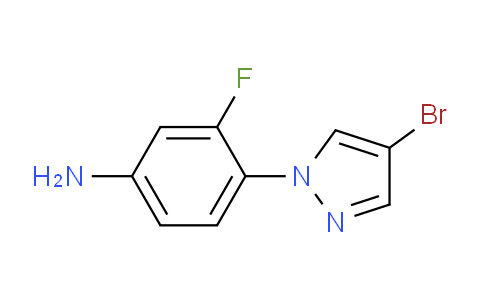 CAS No. 1171532-05-0, 4-(4-Bromo-1H-pyrazol-1-yl)-3-fluoroaniline