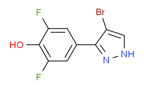 CAS No. 1803574-07-3, 4-(4-Bromo-1H-pyrazol-3-yl)-2,6-difluorophenol