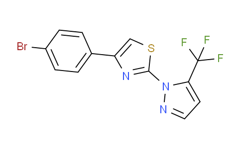 CAS No. 956624-44-5, 4-(4-Bromophenyl)-2-(5-(trifluoromethyl)-1H-pyrazol-1-yl)thiazole
