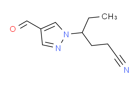 CAS No. 1956366-12-3, 4-(4-Formyl-1H-pyrazol-1-yl)hexanenitrile