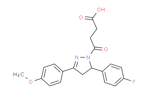 CAS No. 337482-93-6, 4-(5-(4-Fluorophenyl)-3-(4-methoxyphenyl)-4,5-dihydro-1H-pyrazol-1-yl)-4-oxobutanoic acid
