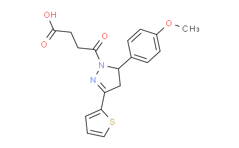 CAS No. 332390-97-3, 4-(5-(4-Methoxyphenyl)-3-(thiophen-2-yl)-4,5-dihydro-1H-pyrazol-1-yl)-4-oxobutanoic acid