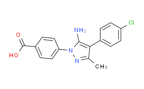 CAS No. 895032-59-4, 4-(5-Amino-4-(4-chlorophenyl)-3-methyl-1H-pyrazol-1-yl)benzoic acid
