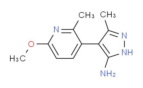 CAS No. 459856-15-6, 4-(6-Methoxy-2-methylpyridin-3-yl)-3-methyl-1H-pyrazol-5-amine