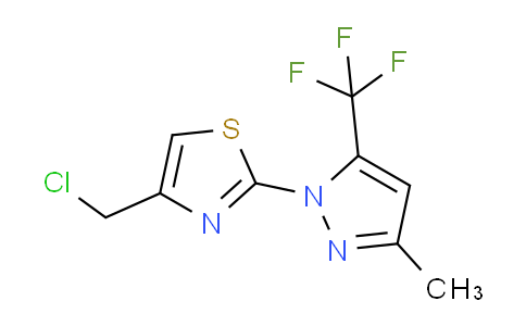 CAS No. 955976-93-9, 4-(Chloromethyl)-2-(3-methyl-5-(trifluoromethyl)-1H-pyrazol-1-yl)thiazole