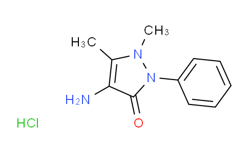 CAS No. 22198-72-7, 4-Amino-1,5-dimethyl-2-phenyl-1H-pyrazol-3(2H)-one hydrochloride