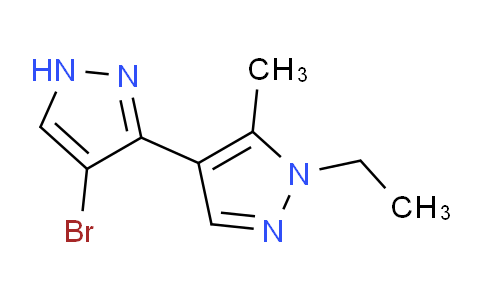 CAS No. 1006341-00-9, 4-Bromo-1'-ethyl-5'-methyl-1H,1'H-3,4'-bipyrazole