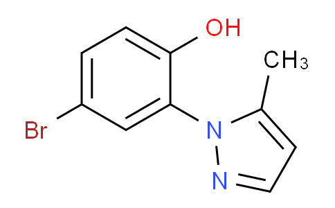 CAS No. 1395896-55-5, 4-Bromo-2-(5-methyl-1H-pyrazol-1-yl)phenol