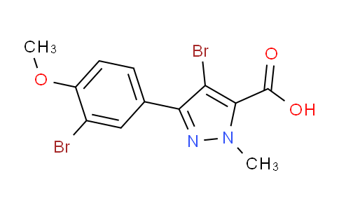 CAS No. 1245079-85-9, 4-Bromo-3-(3-bromo-4-methoxyphenyl)-1-methyl-1H-pyrazole-5-carboxylic acid