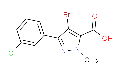 CAS No. 1245062-47-8, 4-Bromo-3-(3-chlorophenyl)-1-methyl-1H-pyrazole-5-carboxylic acid
