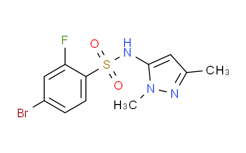 CAS No. 1711726-52-1, 4-Bromo-N-(1,3-dimethyl-1H-pyrazol-5-yl)-2-fluorobenzenesulfonamide