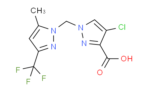 CAS No. 1006341-09-8, 4-Chloro-1-((5-methyl-3-(trifluoromethyl)-1H-pyrazol-1-yl)methyl)-1H-pyrazole-3-carboxylic acid