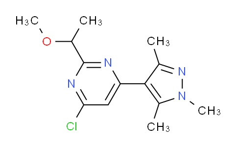 CAS No. 1713713-36-0, 4-Chloro-2-(1-methoxyethyl)-6-(1,3,5-trimethyl-1H-pyrazol-4-yl)pyrimidine