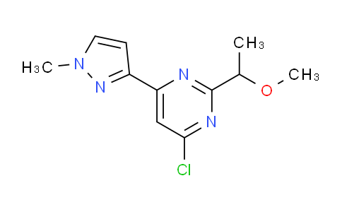 CAS No. 1713477-18-9, 4-Chloro-2-(1-methoxyethyl)-6-(1-methyl-1H-pyrazol-3-yl)pyrimidine