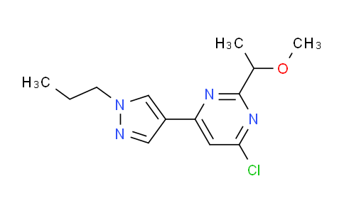 CAS No. 1707571-10-5, 4-Chloro-2-(1-methoxyethyl)-6-(1-propyl-1H-pyrazol-4-yl)pyrimidine