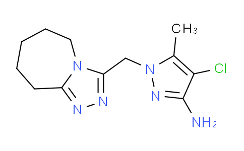 CAS No. 1174886-12-4, 4-Chloro-5-methyl-1-((6,7,8,9-tetrahydro-5H-[1,2,4]triazolo[4,3-a]azepin-3-yl)methyl)-1H-pyrazol-3-amine