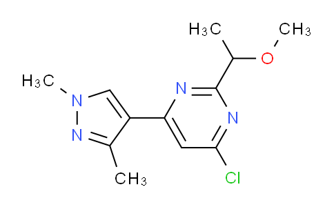 CAS No. 1713477-15-6, 4-Chloro-6-(1,3-dimethyl-1H-pyrazol-4-yl)-2-(1-methoxyethyl)pyrimidine