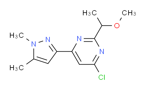 CAS No. 1708288-58-7, 4-Chloro-6-(1,5-dimethyl-1H-pyrazol-3-yl)-2-(1-methoxyethyl)pyrimidine